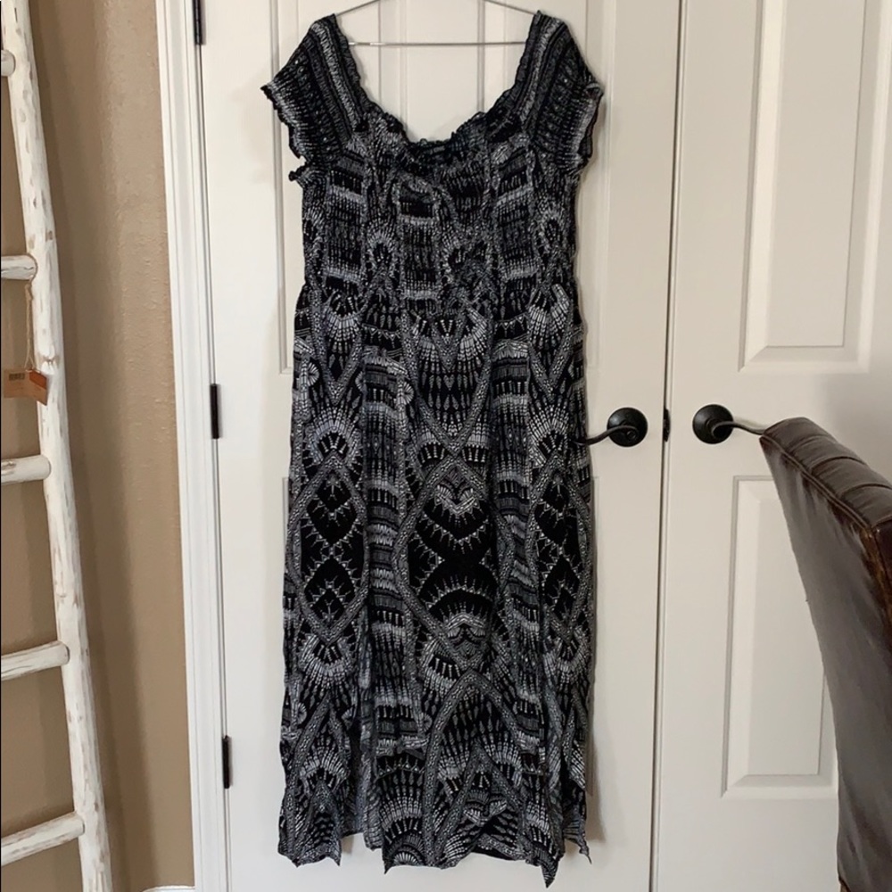 City Chic smocked maxi dress Tribal Queen NEW 22